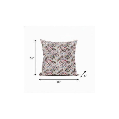 20" Lavender Pink Roses Suede Throw Pillow