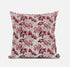 18" Red White Roses Suede Throw Pillow