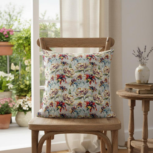 20” Red Yellow Roses Suede Throw Pillow