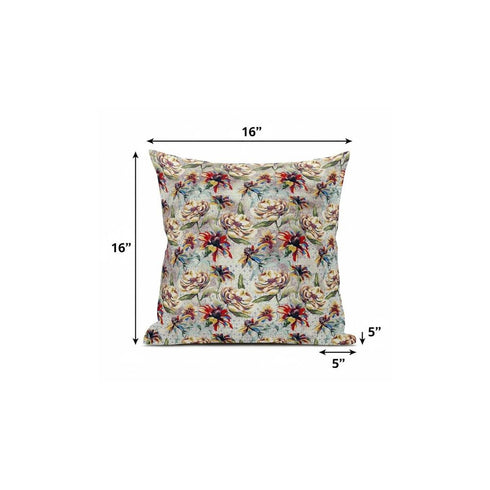 20” Red Yellow Roses Suede Throw Pillow