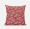 20" Salmon Red Roses Suede Throw Pillow