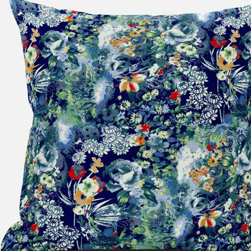 20" Blue Turquoise Springtime Suede Throw Pillow