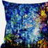 18" Bright Blue Yellow Springtime Suede Throw Pillow