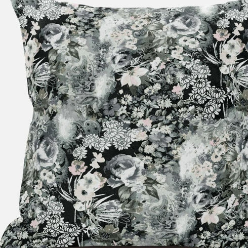 16" Gray White Springtime Suede Throw Pillow