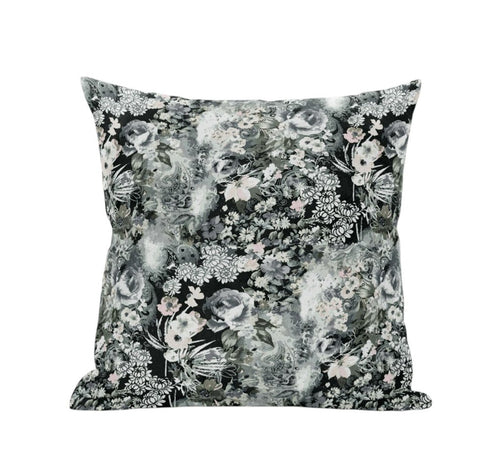 16" Gray White Springtime Suede Throw Pillow