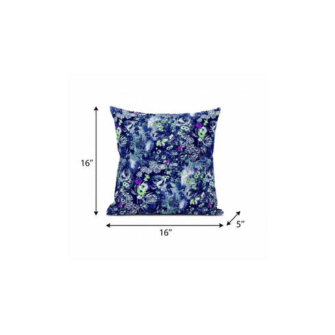 20" Purple Blue Springtime Suede Throw Pillow
