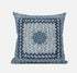 18” Blue White Holy Floral Suede Throw Pillow