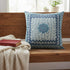 18” Blue White Holy Floral Suede Throw Pillow
