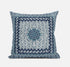 18” Blue White Holy Floral Suede Throw Pillow