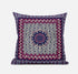 18” Magenta Indigo Holy Floral Suede Throw Pillow