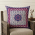 18” Magenta Indigo Holy Floral Suede Throw Pillow