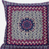 18” Magenta Indigo Holy Floral Suede Throw Pillow
