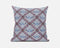 20" X 20" Gray Blue Pink Lotus Floral Blown Seam Suede Throw Pillow