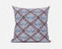 20" X 20" Gray Blue Pink Lotus Floral Blown Seam Suede Throw Pillow