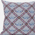 20" X 20" Gray Blue Pink Lotus Floral Blown Seam Suede Throw Pillow