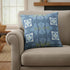 20" Blue White Cosmic Circle Boho Suede Throw Pillow
