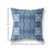 20" Blue White Cosmic Circle Boho Suede Throw Pillow