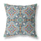 16" Green Orange Cloverleaf Boho Suede Throw Pillow