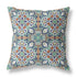 16" Green Orange Cloverleaf Boho Suede Throw Pillow