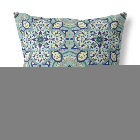 16" Green Cream Cloverleaf Boho Suede Throw Pillow