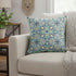 16" Green Cream Cloverleaf Boho Suede Throw Pillow