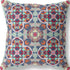 16" Green Orange Cloverleaf Boho Suede Throw Pillow