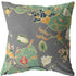 16" Green Gray Garden Decorative Suede Throw Pillow