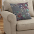 20" Purple Gray Garden Decorative Suede Throw Pillow