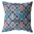 20” Turquoise Red Trellis Suede Throw Pillow