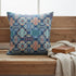 20” Turquoise Red Trellis Suede Throw Pillow