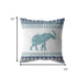 20” Teal Ornate Elephant Suede Throw Pillow