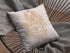 20” Gold White Hamsa Boho Suede Throw Pillow