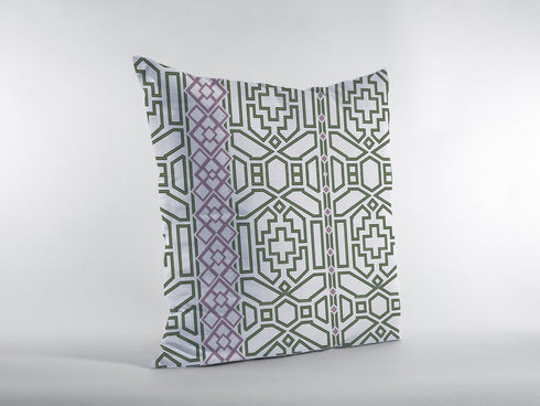 20" White Bird Maze Decorative Suede Throw Pillow