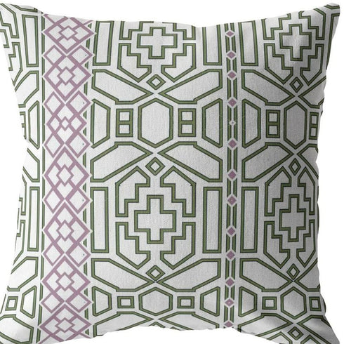 20" White Bird Maze Decorative Suede Throw Pillow