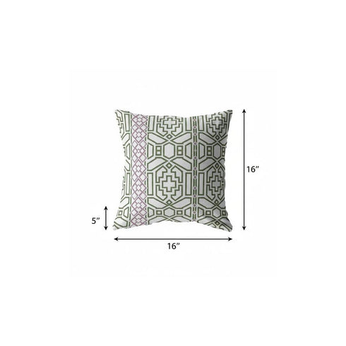 20" White Bird Maze Decorative Suede Throw Pillow