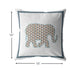 20” Gold White Elephant Boho Suede Throw Pillow