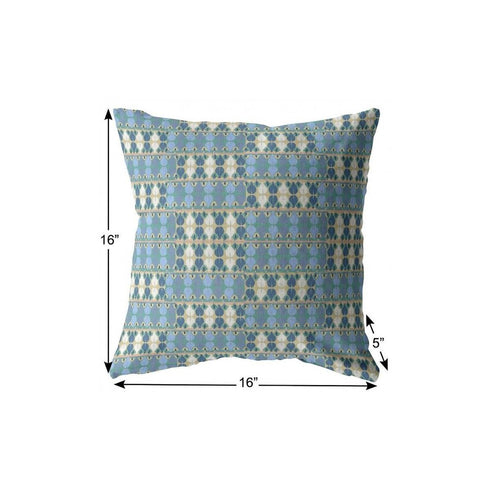20" Blue Cream Spades Suede Throw Pillow