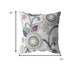 20” White Yellow Floral Suede Throw Pillow