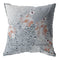 20” Gray Orange Boho Bird Suede Throw Pillow