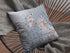 20” Gray Orange Boho Bird Suede Throw Pillow