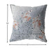 20” Gray Orange Boho Bird Suede Throw Pillow