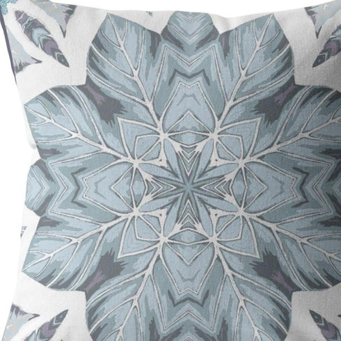 20" Blue Floral Forest Suede Throw Pillow