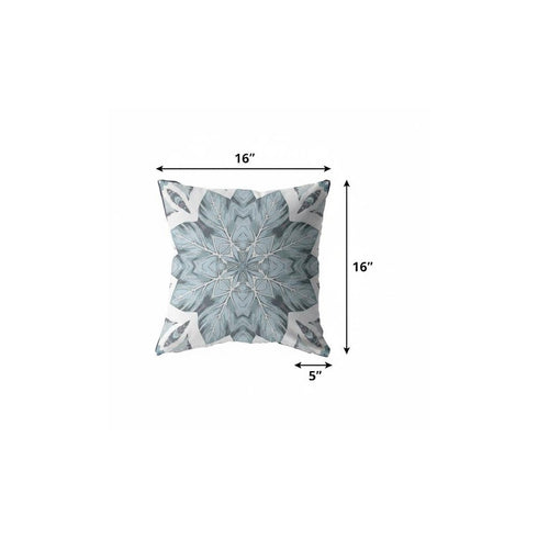 20" Blue Floral Forest Suede Throw Pillow