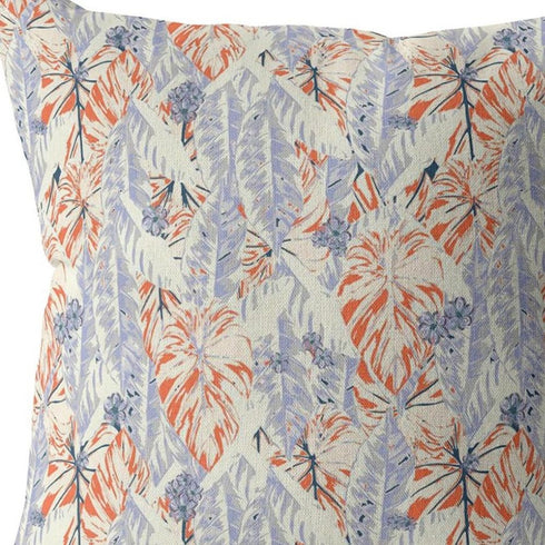 20" Orange Lavender Tropics Suede Throw Pillow