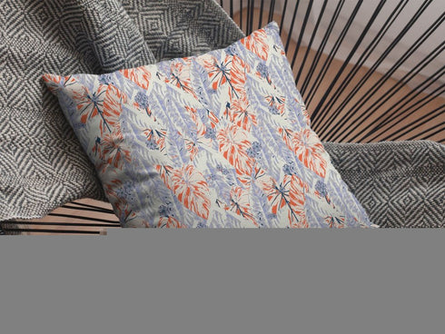 20" Orange Lavender Tropics Suede Throw Pillow