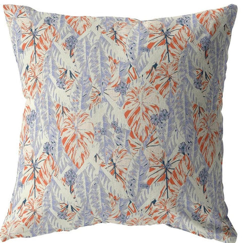20" Orange Lavender Tropics Suede Throw Pillow