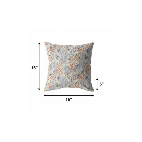 20" Orange Lavender Tropics Suede Throw Pillow