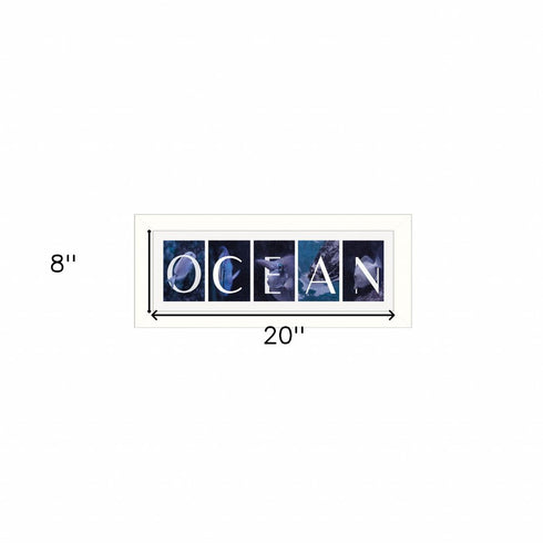 Ocean 1 White Framed Print Wall Art