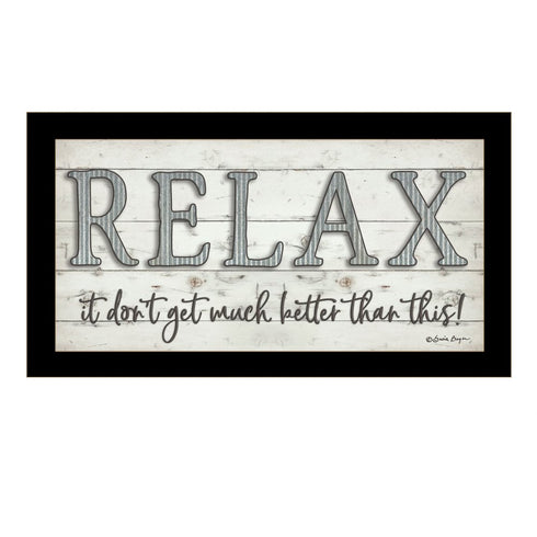 Relax 2 Black Framed Print Bathroom Wall Art