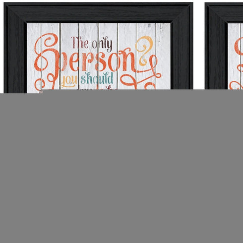 Set Of Two The Only Person Black Framed Print Wall Art